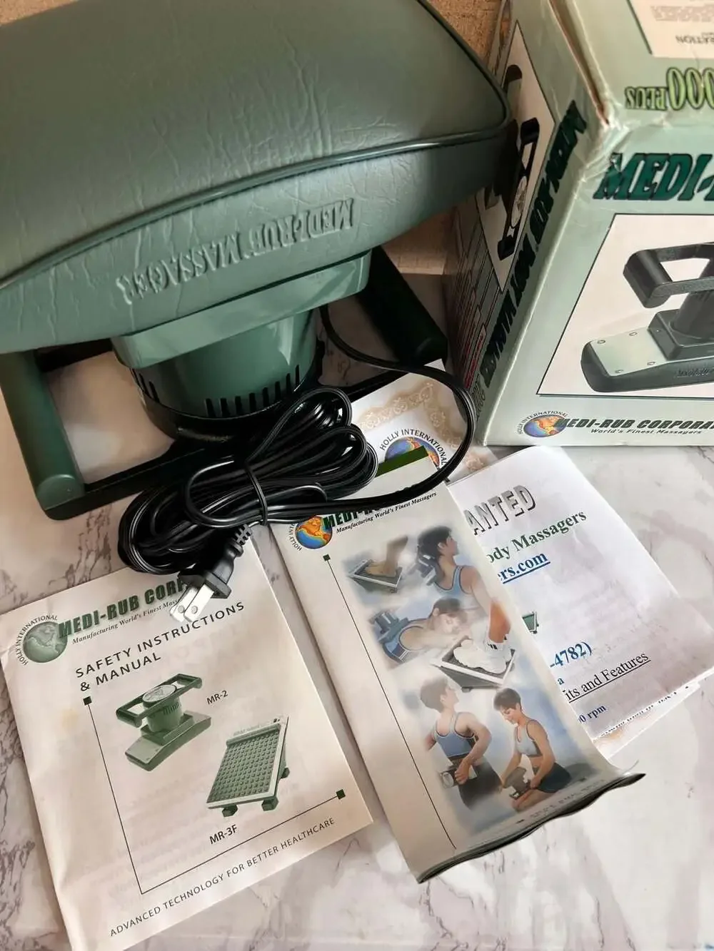Medi-Rub Body Massager 2000 Plus MR-2 Green Professional 2-Speed Massager with O